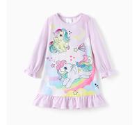 PatPat My Little Pony Chemise de Nuit pour Filles, Pyjama pour Enfants, vêtements Automne-Hiver MLP Cadeaux de Noël Pyjama Party Robe Licorne Vêtements de Nuit Pyjama, 2-7 Ans 90-122 cm