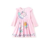 PATPAT Peppa Pig Robe pour fille - Costume de princesse festif - Robe à manches longues - Vêtements Peppa Pig - Automne - Hiver - Tenue d'école - Tutu - Robe pour fille de 2 à 6 ans - 82, 90, 98, 104