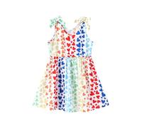 PatPat Robe Fille Princesse Ete sans Manches, Enfant Robe Anniversaire Fille, Motifs Fleurs & Rayures, Multi-colore1, 7-8 Ans Taille 122-128 cm