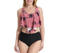 PatPat Tenue de Famille Bikini Set, Deux pièces Hawai Tropical Bikini de Plage & Caleçon de Bain, Maillot de Bain pour Mère Fille, Maillot de Bain pour Femme M