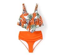 PatPat Tenue de Famille Bikini Set, Deux pièces Hawai Tropical Bikini de Plage & Caleçon de Bain, Maillot de Bain pour Mère Fille, Maillot de Bain pour Femme M