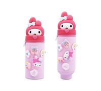 PATPAT® Trousse à crayons Kawaii pour filles San-Rio - En silicone - Avec breloques Kuromi - Cadeau d'anniversaire pour filles - Rose