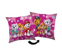 Pat'Patrouille- Coussin carré en polaire ""Fleurs""- Rose - 40 x 40 cm