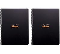 Patq-119900c - Cahier À Spirale (Reliure Intégrale) Noir - A4+ 22,5 X 29,7 Cm - Petits Carreaux - 160 Pages Détachables Perf 4 Trous - Papier Clairefontaine 90 G/M² - Couverture Polypro (Lot De 2)