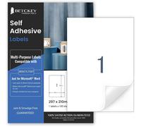 PATQ-200 feuilles A4 Autocollante Imprimables, Étiquette Pleine Page Blanche Mate 210x297mm Pour Imprimantes Laser et Jet d'encre