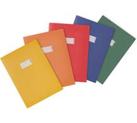 Patq-20229 Lot De 5 Protège-Cahiers A4 En Papier Assorti, Avec Champ D'inscription, En Papier Recyclé Vif, Couleurs Riches, Pour Cahiers Scolaires, Colorées