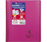 Patq-556808c Un Cahier À Spirale Koverbook Rose - 17x22 Cm - 160 Pages Lignées Avec Marge - Papier Blanc 90 G - Couverture Polypro