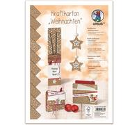 Patq-61954699f ¿ Carton Kraft De Noël 250 G/M² Din A4, 10 Feuilles De Papier De Bricolage Avec 10 Motifs Différents Imprimés En Blanc, Idéal Pour Bricoler Des Cartes Et Des Étiquettes Cadeaux