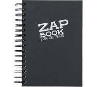 Patq-8362c Carnet Spiralé Zap Book - 160 Feuilles Papier Croquis 100% Recyclé - A5 14,8x21 Cm 80g - Couverture Noire