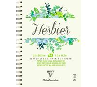 Patq-975179c Cahier Spiralé Herbier - 32 Feuilles Papier Dessin Blanc Et Intercalaires Souples - A4 21x29,7 Cm 180g - Idéal Pour Conserver Feuilles, Fleurs Et Plantes Séchées