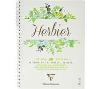 Patq-975180c Cahier Spiralé Herbier - 32 Feuilles Papier Dessin Blanc Et Intercalaires Souples - 24x32 Cm 180g - Idéal Pour Conserver Feuilles, Fleurs Et Plantes Séchées