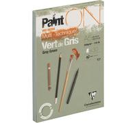 Patq-975704c Bloc Collé Painton Multi-Techniques - 30 Feuilles Papier Dessin Multi-Techniques Au Grain Légèrement Rugueux - Vert De Gris - A5 14,8x21 Cm 250g