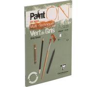 Patq-975706c Bloc Collé Painton Multi-Techniques - 30 Feuilles Papier Dessin Multi-Techniques Au Grain Légèrement Rugueux - Vert De Gris - A3 29,7x42 Cm 250g