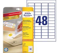 Patq-Avery Dennison L4736rev-10 Étiquettes Universelles Réutilisables Blanc 45.7 X 21.2 Mm 10 Feuilles (Import Allemagne)