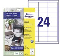 Patq-Avery Zweckform 3658¿10 Étiquettes D'adressage (A4, Papier Mat, 240 Pièces, 64,6 X 33,8 Mm) 10 Feuilles Blanc