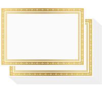 Patq-Belle Vous Papier Blanc A4 Pour Diplome Personnalisé (Lot De 50) - Papier Imprimante A4 Blanc Avec Bordure En Feuille D¿Or - Compatibles Laserjet Pour Employés, Diplômes, Ecoles Et Faux Diplome