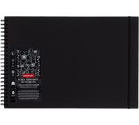 Patq-Black Book - Carnet À Croquis A3 Paysage, 40 Pages De Papier Noir Non-Acide, Dos Rigide, Reliure Spirale, Qualité Professionnelle, 2300381