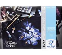Patq-Bloc De Papier Aquarelle , 140lb, Noir, 12 Feuilles, 8.3"" X 11.7"" / A4