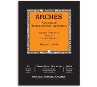 Patq-- Bloc Enc 26 X 36 12h Aquarelle 100% Épais 300 G Nat, A1795103, Blanc Naturel