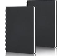 Patq-Cahier Feuille Blanche A4-2pcs 100gr 120 Pages Carnet A4 Noir Couverture Rigide - Cahiers À Spirale A4-21x29.2cm Bloc De Notes - Carnets Blanc A4