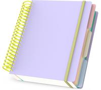 Patq-Cahier Ligné A5-1 Pc Carnet Spirale 16.3x20.5cm - 90g/M² Papier Ligné Bloc Note A5-120 Feuilles/240 Pages Cahier De Note A5 - Pourpre Carnet De Voyage Couverture Souple Et Spirale