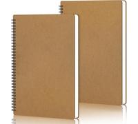 Patq-Cahier Petit Carreaux Spirale A4 - Lot De 2 Carnets De Notes A4 - Cahiers Carreaux 5mm - 100g/M² Papier 60 Feuiles Notebook Spirales - 700g Kraft Couverture Bloc Note A4