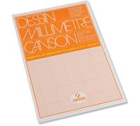 Patq-Canson - Bloc 50 Feuilles De Papier Millimétré Bistre A3 - 90g/M²