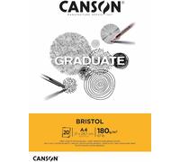 Patq-Canson Graduate Bristol - Bloc 20 Feuilles De Papier Extra-Blanc A4 180g/M²