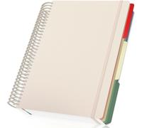 Patq-Carnet A4 Carreaux - Cahier Spirale Carreaux 5mm - 90g/M² Papier Bloc Note - 23.5x29.8cm Beige Journal Notebook A4-120 Feuilles Carnet De Notes Voyage Couverture Souple Et Spirale