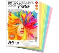 Patq-Cartons Colorés A4, Feuilles Colorées A4 Pour Loisirs Créatifs, Éducation, Maison, Art Ou Bureau, Cartons Colorés A4 Tons Pastel - Ofituria (100 Feuilles, Assortiment Pastel)