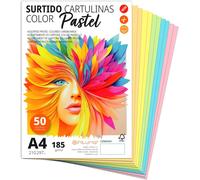 Patq-Cartons Colorés A4 Multicolores Ofituria - 100 Feuilles Pour Loisirs Créatifs, Éducation, Maison, Art Ou Bureau (Assortiment Multicolore)