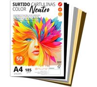 Patq-Cartons Colorés A4 Ofituria - Feuilles Pour Loisirs Créatifs, Éducation, Maison, Art Ou Bureau - 50 Feuilles, Tons Neutres Assortis