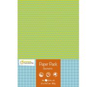 Patq-Cc058c - Paper Pack - Paquet De 96 Feuilles De Papier Cr¿¿Atif Imprim¿¿Es Recto-Verso A4 - Geometric, G¿¿Om¿¿Tric