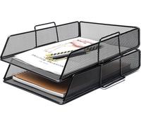 Patq-Corbeilles À Courrier 2 Pièces/Bannette De Bureau Superposable À Mailles Métalliques/Organisateur Multifonctionnel/Support De Fichie
