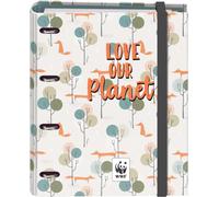 Patq-Dohe Wwf Love Our Planet Classeur À 4 Anneaux Avec Recharge De 100 Feuilles, Format A4, Fermeture Avec Élastique, 4 Intercalaires De Couleurs, Porte-Documents, Papier 90 G/M², Compresseur, Matér