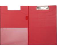 Patq-Dossier Poly A4 Porte Bloc En Carton Recouverte D'un Film Pp Dossier Avec Compartiment Pour Documents Pratique À Suspendre Pour Le Bureau, La Cuisine Et L'atelier Rouge