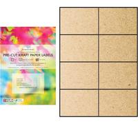 Patq-Evergreen Goods Lot De 240 Étiquettes Autocollantes En Papier Kraft Mat \U2013 2 X 4 (8 Étiquettes Par Feuille A4 \U2013 Étiquettes De Taille 105 Mm X 74,3 Mm) \U2013 30 Feuilles De Papier Autoc