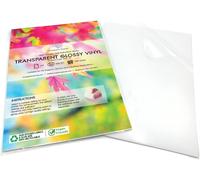 Patq-Evergreen Goods Ltd 20 Feuilles A4 Autocollants Vinyles Transparents Brillants Etiquettes Transparent Papier Autocollant Imprimable Par Jet D'encre Papier D'impression Pour Signes Et Étiquet