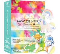Patq-Evergreen Goods Ltd 50 Feuilles A4 Blanches Brillantes Pour Imprimante À Étiquettes Auto-Adhésives, Feuilles D'étiquettes A4, Papier D'impression Pour Imprimante À Jet D'encre Et Laser