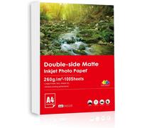 PATQ-Inkuway A4 100 Feuilles 260gsm Épais Double Face Papier Photo Mat Papier d'Impression Jet d'encre Carte Recto Verso