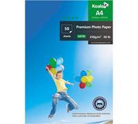 PATQ-KOALA Papier photo Satiné A4, 250g/m², 50 feuilles avec couche de résine avancée satinée de qualité supérieure pour imprimante à jet d'encre Canon Hp Epson