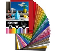 Patq-Lot De 100 Feuilles De Papier Cartonné Coloré A4, 20 Couleurs Feuille Papier Couleur 120 G/M² Pour Origami, Le Scrapbooking, L'impression Au Bureau Et Les Arts Ou L'artisanat