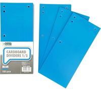 Patq-- Lot De 100 Intercalaires En Carton, Bandes De Séparation En Papier, 1/3 Feuille A4, 11x24cm, 160g, Pour Une Séparation Parfaite Des Classeurs, Bandes De Séparation, Couleur Bleu 009446