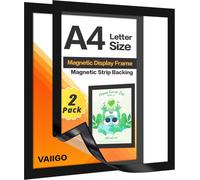 Patq-Lot De 2 Cadres D'affichage, Magnétiques, Format A4, Auto-Adhésifs, Pour Licences, Photos, Documents, Noirs