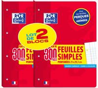 Patq-Lot De 2 Pack De Feuilles Simples Détachables A4 300p Seyès