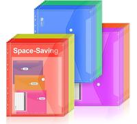 Patq-Lot De 24 Porte-Documents A4-6 Couleurs - Bouton Pression - Format A4 - Porte-Documents Avec Papier D'étiquette Pour Organiser Des Documents, Des Documents A4 - Pour L'école, Le Bureau