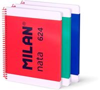 Patq-Lot De 3 Cahiers A4 À Spirale Et Couverture Rigide, Papier Ligné (7 Mm), 80 Feuilles De 95 G/M², Collection Nata 624 Since 1918