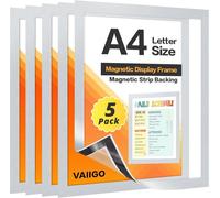 Patq-Lot De 5 Cadres D'affichage Magnétiques Auto-Adhésifs Pour Licences, Photos, Documents, Argent