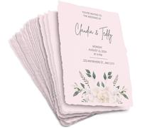 Patq-Lot De 50 Feuilles De Papier A4 Rose Avec Bord Arrondi ¿ 130 Gsm ¿ Papier Texturé Coloré Pressé À Froid Fabriqué En Coton Recyclé - 14.85 X 21cm