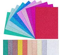 Patq-Lot De 56 Feuilles De Papier À Paillettes Multicolores A4 - 20 Couleurs - 250 G/M² - Carton Pailleté Pour Bricolage Et Décoration